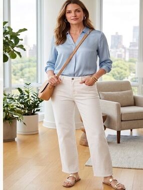 Talbots White Straight-Leg Jeans